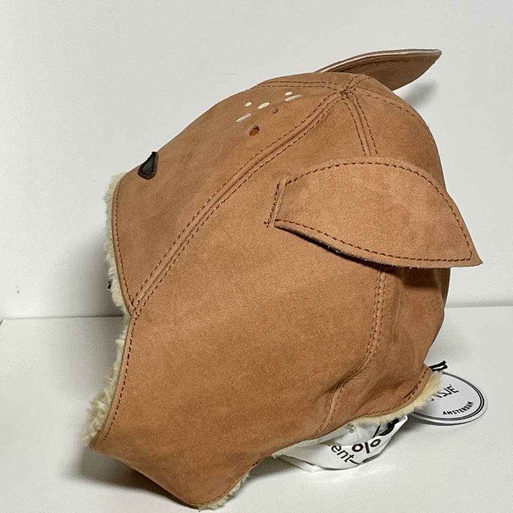 NWT Anthropologie Donsje Kids KAPI Winter Leather Hat Size SMALL Deer 3 6 9 12 m - Picture 10 of 14